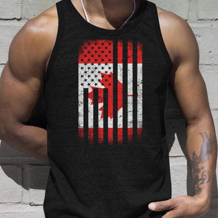 Canada Usa Mash-Up Maple Leaf Retro Flag Tshirt Unisex Tank Top Gifts for Him