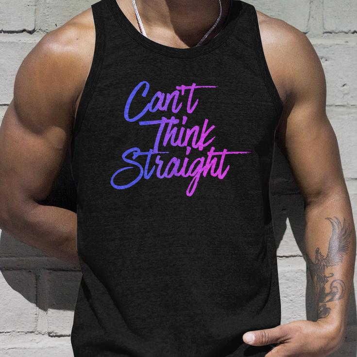 Cant Think Straight Funny Bisexual Bi Pride Flag Unisex Tank Top Gifts for Him