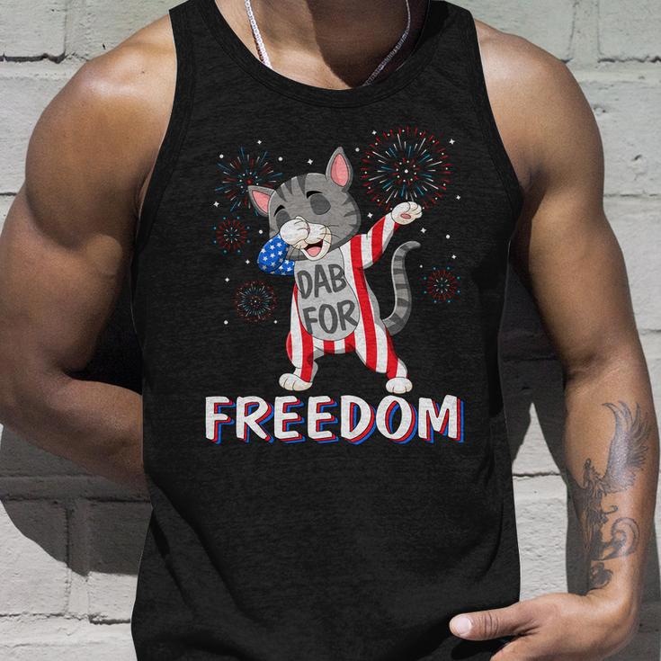 Cat Dabbing Fireworks Freedom 4Th Of July Cat Unisex Tank Top Gifts for Him