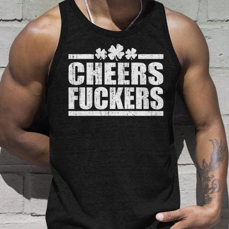 Cheers Fuckers Funny St Patricks Day Unisex Tank Top Gifts for Him