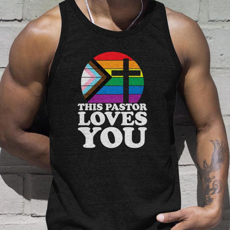 Christian Ally Inclusive Pride Clergy This Pastor Loves You Unisex Tank Top Gifts for Him