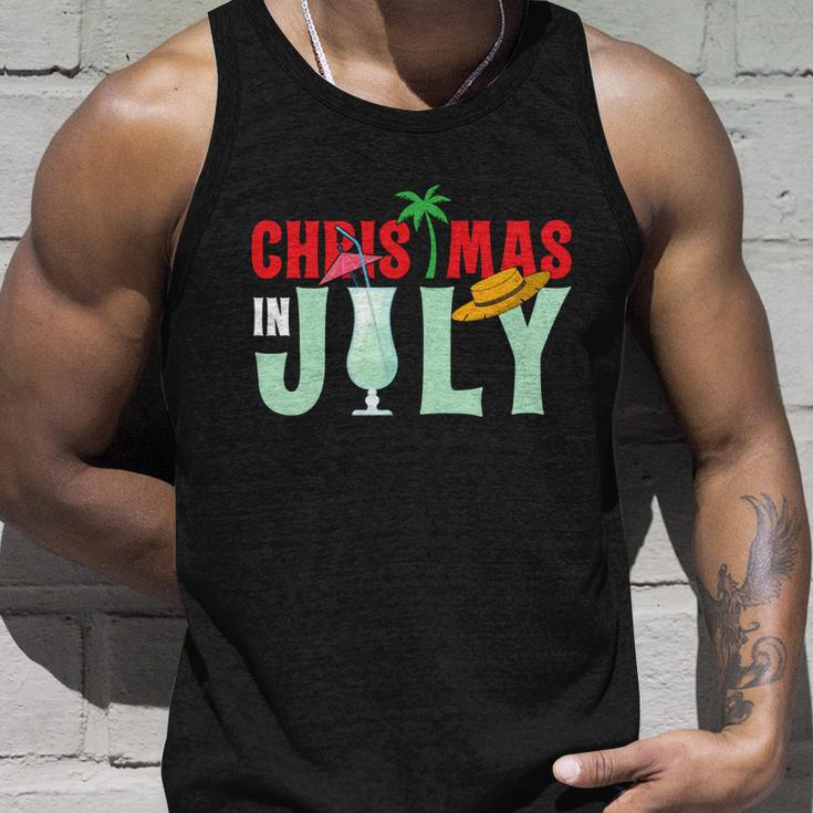 Christmas In July Merry Christmas Summer Funny Santa Unisex Tank Top Gifts for Him