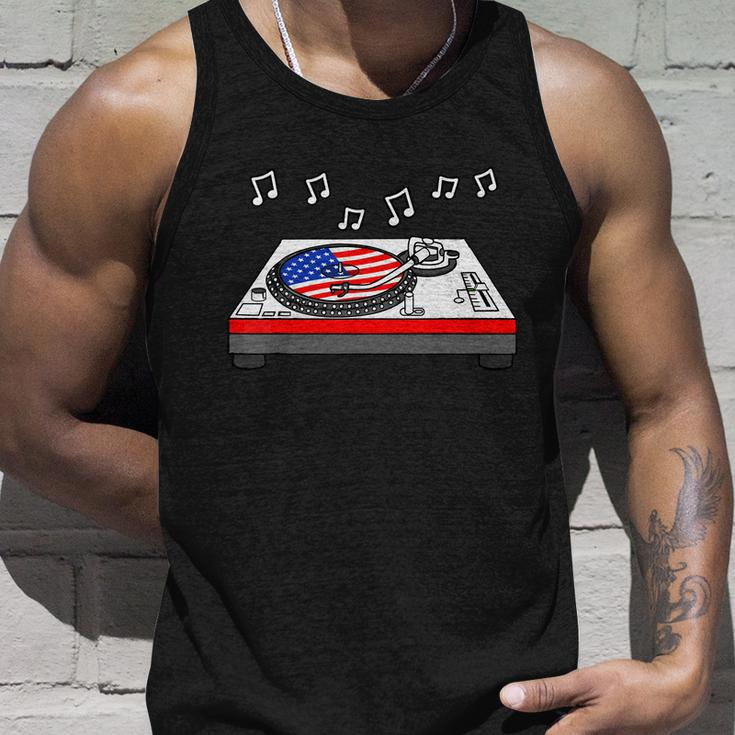 Cool Vinyl Record Us Flag 4Th Of July For Men Women Vinyl Turntable Unisex Tank Top Gifts for Him
