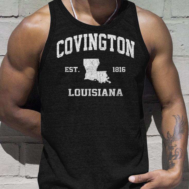 Covington Louisiana La Vintage State Athletic Style Men Women Tank Top Graphic Print Unisex Gifts for Him