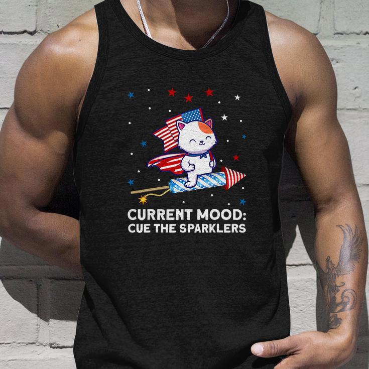 Current Mood Cue The Sparklers 4Th Of July Unisex Tank Top Gifts for Him