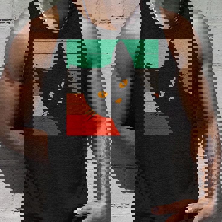 Cute Black Cat Vintage Retro Style Bombay Cat Lovers Unisex Tank Top Gifts for Him