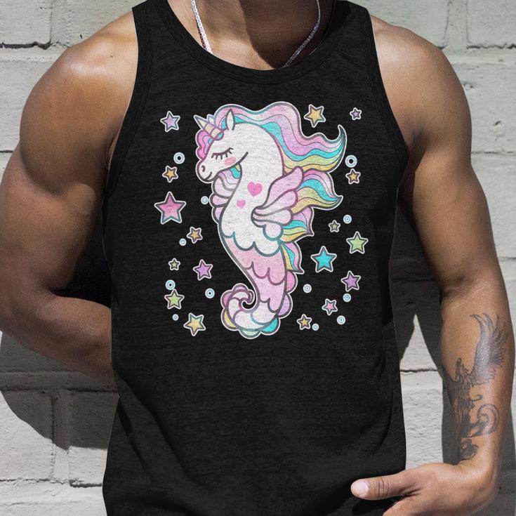 Cute Unicorn Seahorse Unimaid Unisex Tank Top Gifts for Him