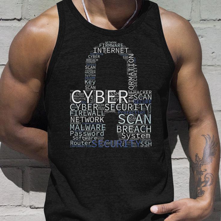 Cyber Security Wordcloud Padlock Unisex Tank Top Gifts for Him