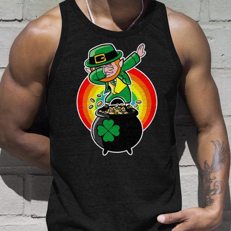 Dabbing Leprechaun Funny Irish Dab St Patricks Day Tshirt Unisex Tank Top Gifts for Him