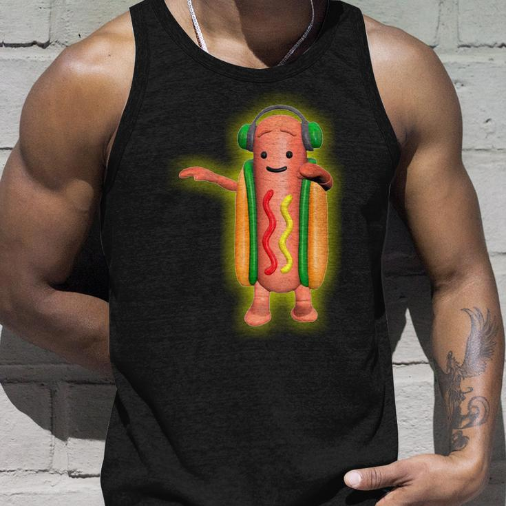 Dancing Hot Dog Funny Filter Meme Tshirt Unisex Tank Top Gifts for Him