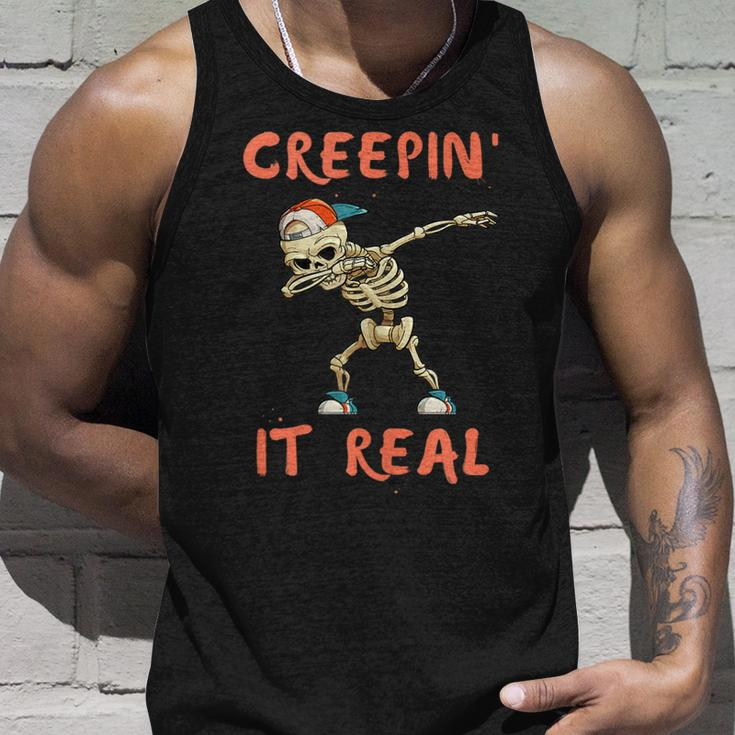 Dancing Skeleton And Dab Press For Halloween Unisex Tank Top Gifts for Him