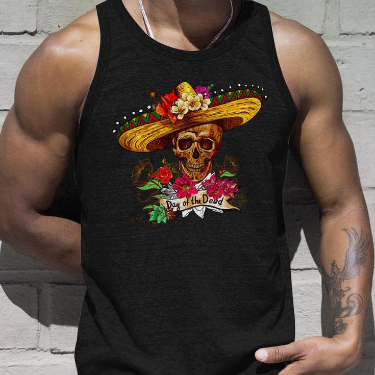 Day Of The Dead Sugar Skull Sombrero Tshirt Unisex Tank Top Gifts for Him