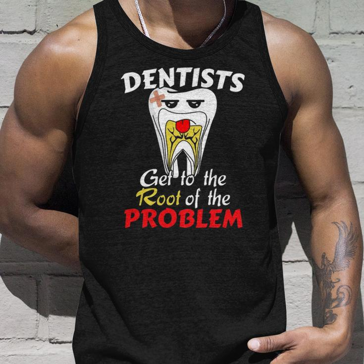 Dentist Root Canal Problem Quote Funny Pun Humor Unisex Tank Top Gifts for Him