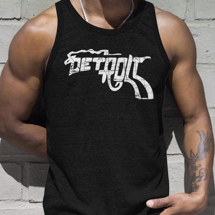 Detroit Gun N Smoke Revolver Tshirt Unisex Tank Top Gifts for Him