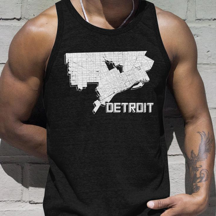 Detroit Illustration Map Unisex Tank Top Gifts for Him