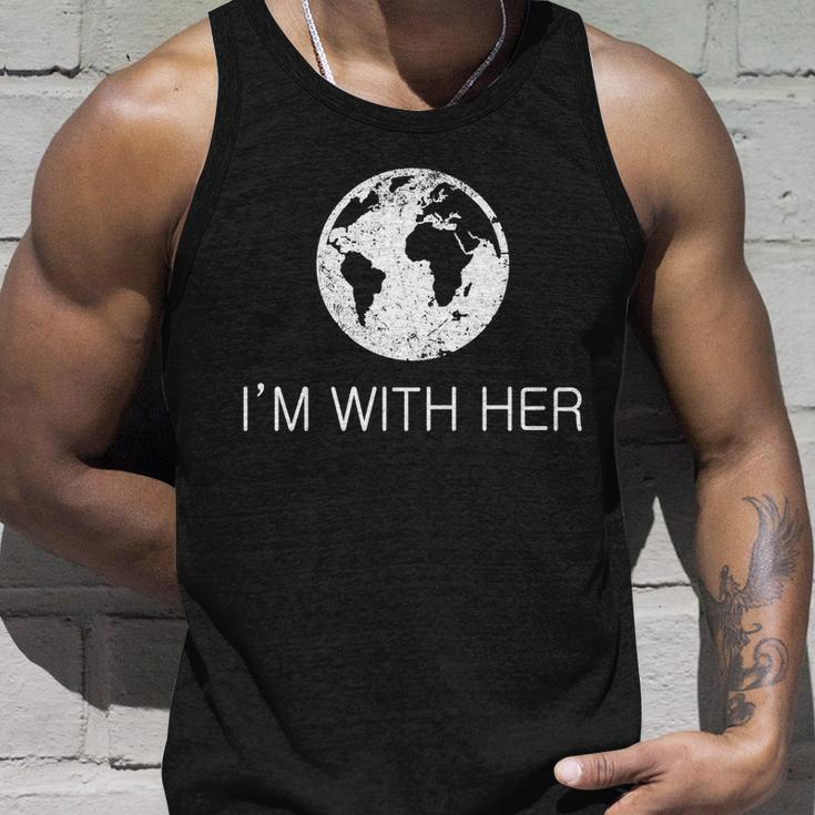Distressed Earth Day Im With Her Science March Tshirt Unisex Tank Top Gifts for Him