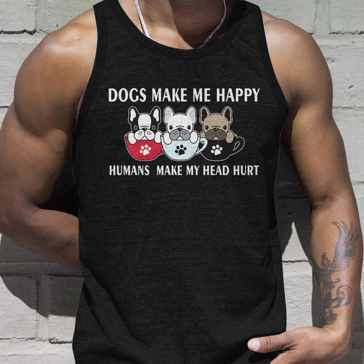 Dogs Make Me Happy Humans Make My Head Hurt V2 Unisex Tank Top Gifts for Him