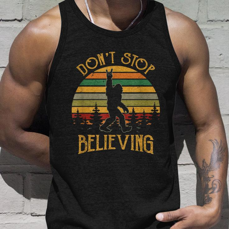 Dont Stop Believing Bigfoot Rock And Roll Retro Sasquatch Unisex Tank Top Gifts for Him