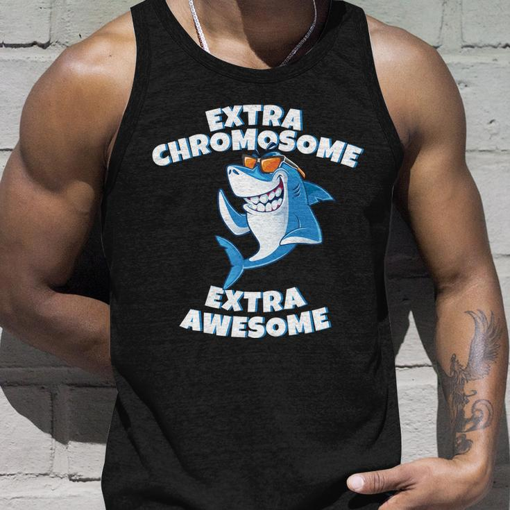 Down Syndrome - Extra Chromosome Shark Unisex Tank Top Gifts for Him