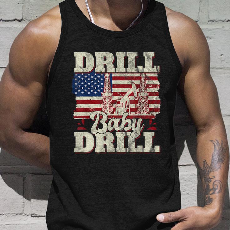 Drill Baby Drill American Flag Oilrig Oilfield Trash Unisex Tank Top Gifts for Him