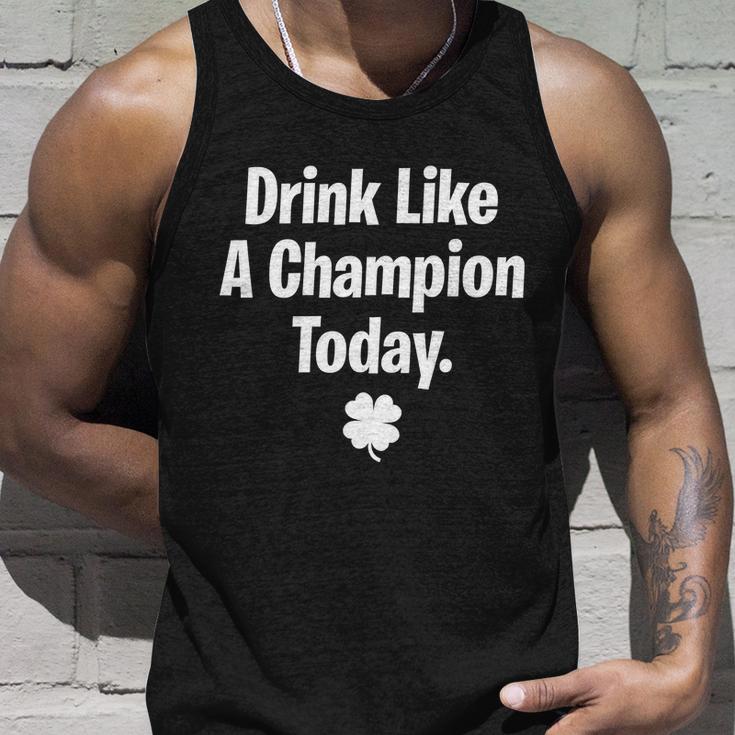 Drink Like A Champion Today Funny St Patricks Day Tshirt Unisex Tank Top Gifts for Him