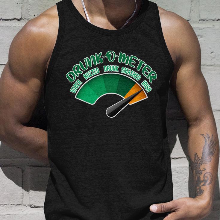 Drunk O Meter Sober Buzzed Smashed Irish Unisex Tank Top Gifts for Him