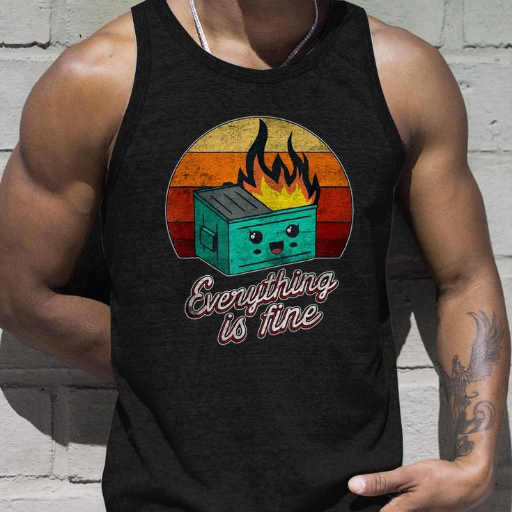 Dumpster Fire V2 Unisex Tank Top Gifts for Him