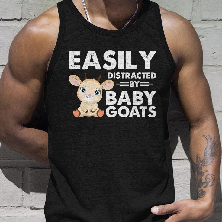 Easily Distracted By Baby Goats Shirt Goat Lovers Unisex Tank Top Gifts for Him