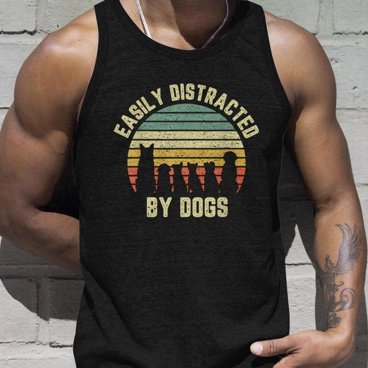 Easily Distracted By Dogs Shirt Funny Dog Dog Lover Graphic Design Printed Casual Daily Basic Unisex Tank Top Gifts for Him