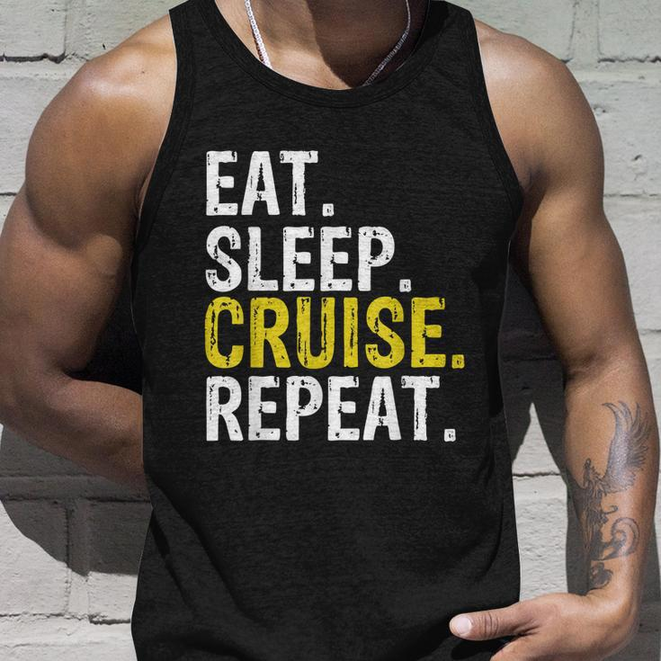 Eat Sleep Cruise Repeat Ferry Ship Unisex Tank Top Gifts for Him