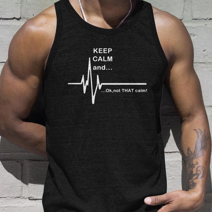 Ecg Keep Calm And Hilarious Heart Rate Unisex Tank Top Gifts for Him