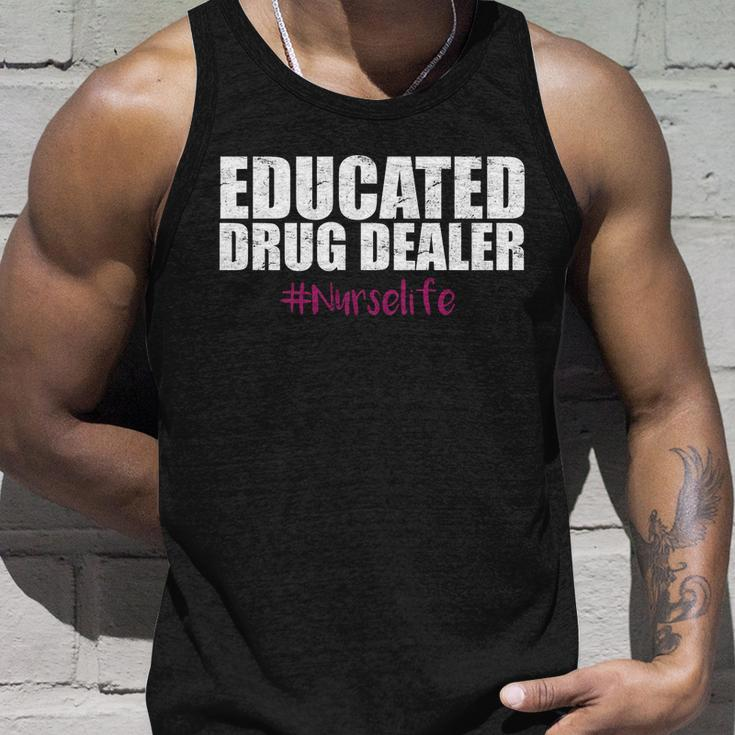 Educated Drug Dealer Nurselife Nurse Tshirt Unisex Tank Top Gifts for Him
