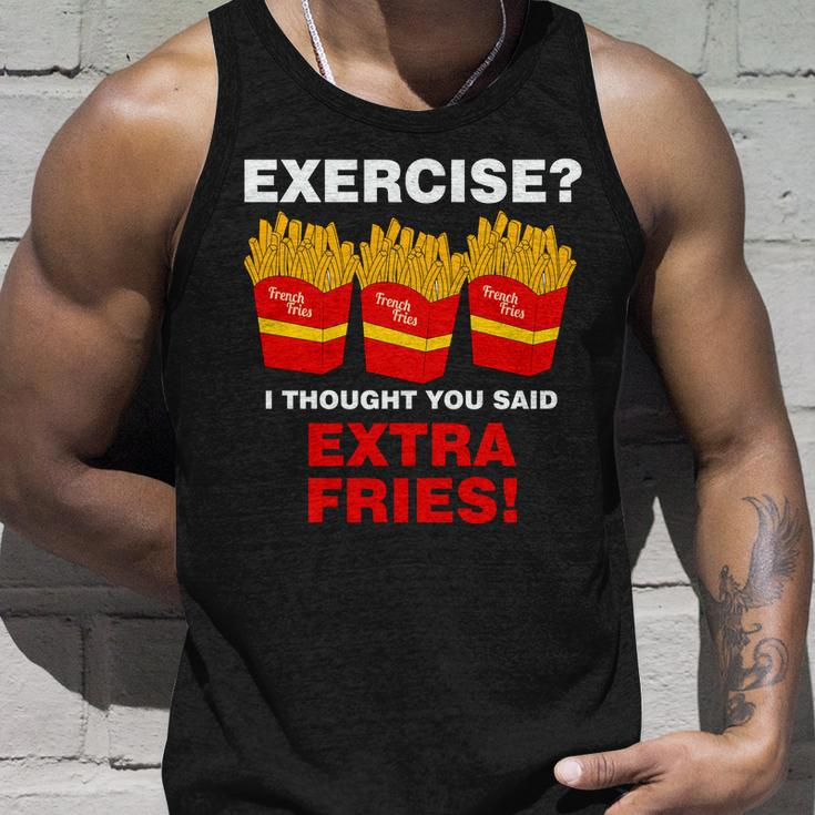 Exercise I Thought You Said French Fries Tshirt Unisex Tank Top Gifts for Him
