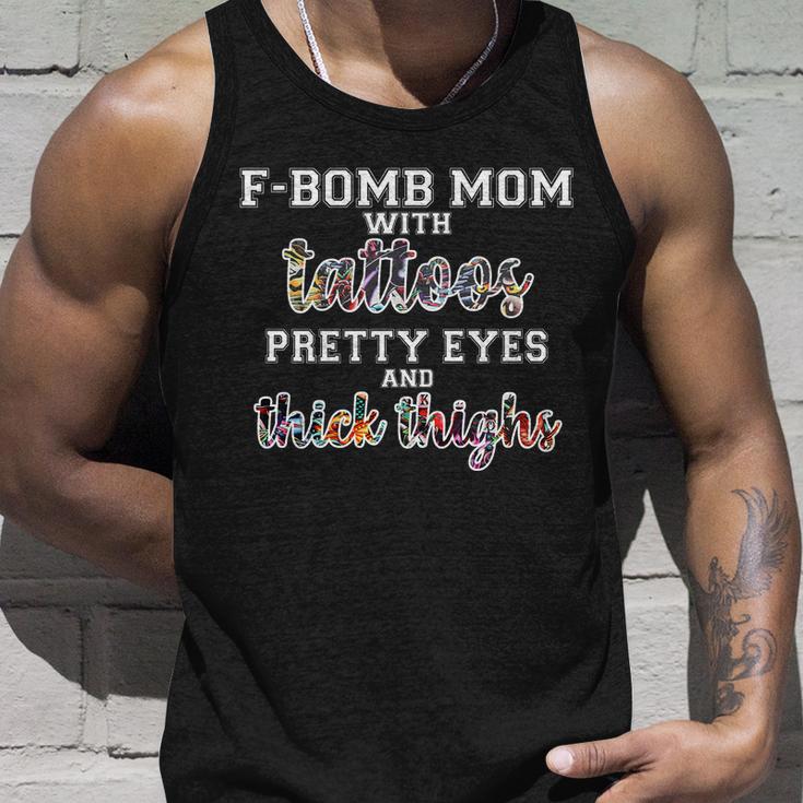 F-Bomb Mom With Tattoos And Thick Thighs Unisex Tank Top Gifts for Him