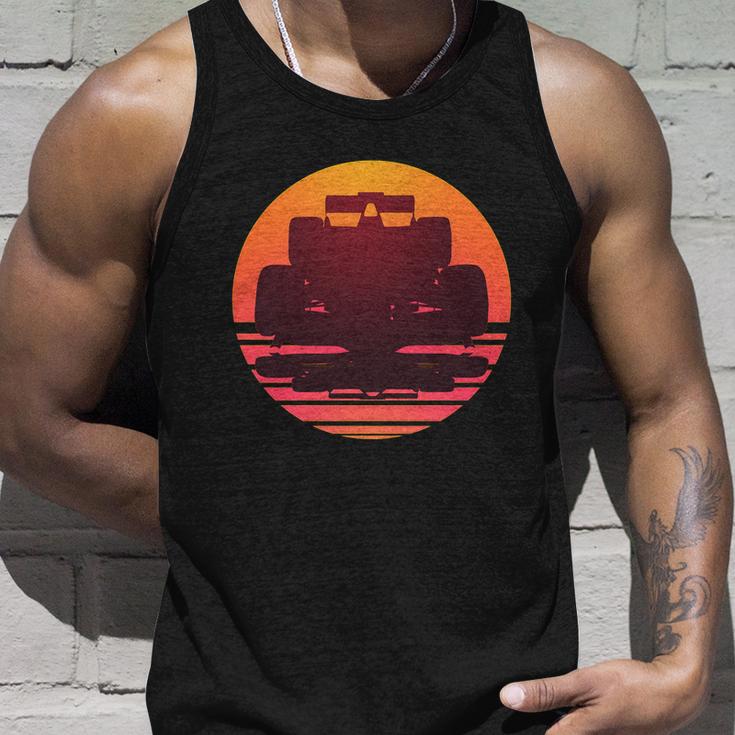 F1 Formula 1 Racing Car Retro Sunset Emblem Unisex Tank Top Gifts for Him