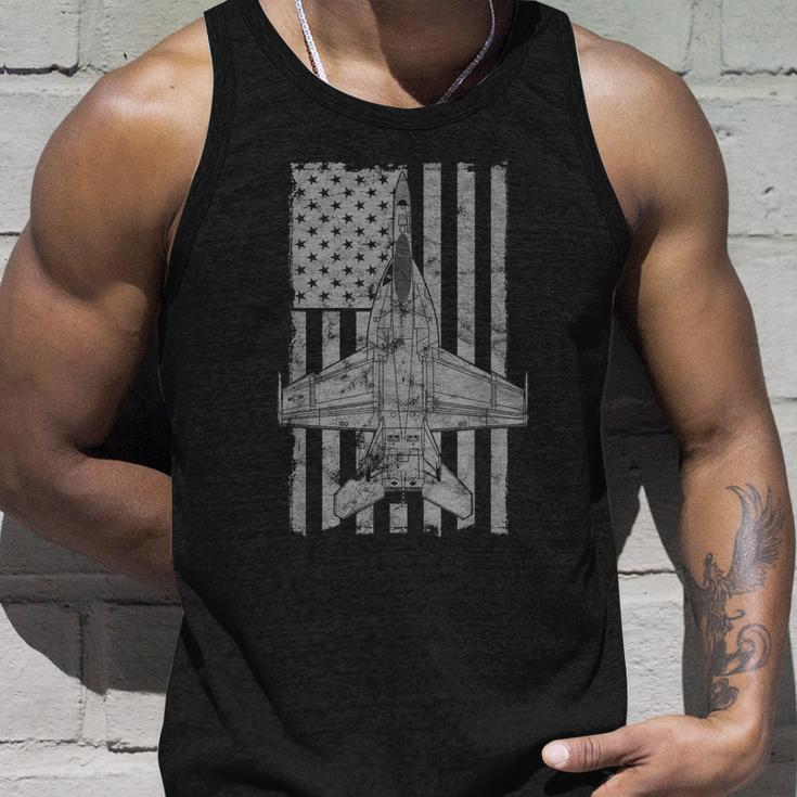 F18 Super Hornet Jet Airplane Vintage Flag Tshirt Unisex Tank Top Gifts for Him