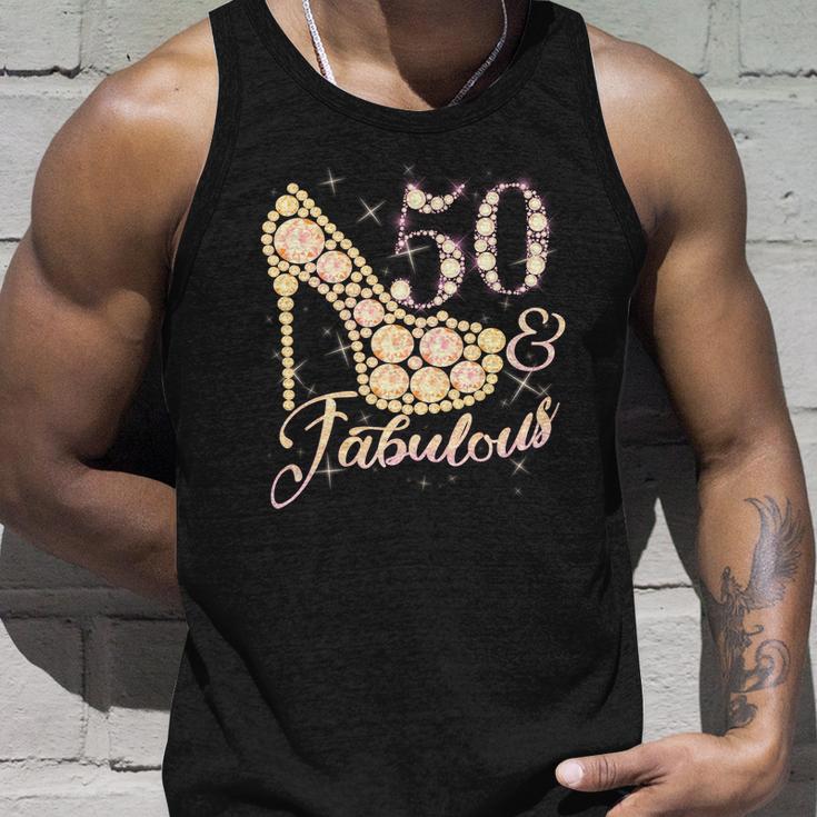 Fabulous & 50 Sparkly Heel 50Th Birthday Tshirt Unisex Tank Top Gifts for Him