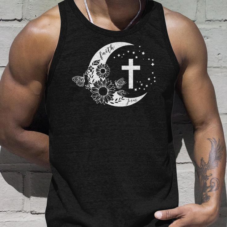 Faith Cross Crescent Moon With Sunflower Christian Religious Tank Top Gifts for Him
