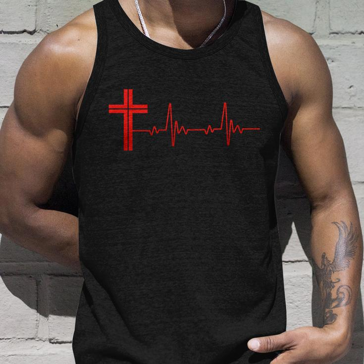 Faith Cross Heartbeat Pulse Tshirt Unisex Tank Top Gifts for Him