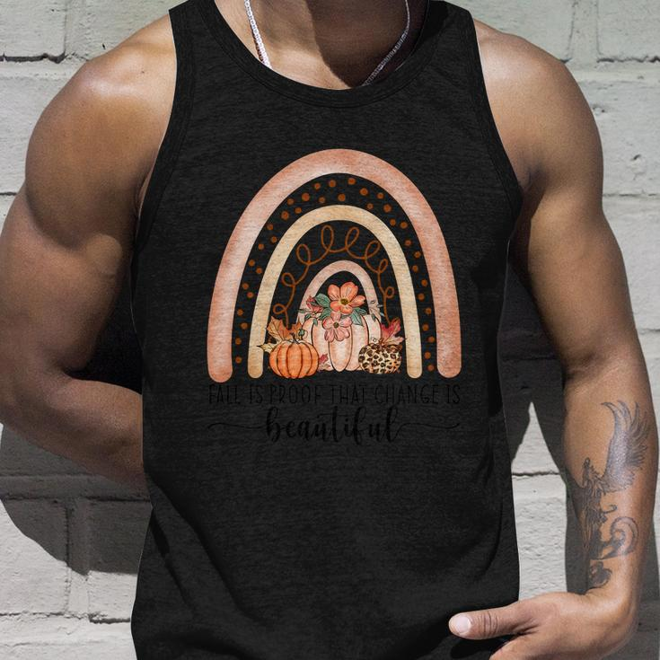 Fall Is Proof That Change Is Beautful Thanksgiving Quote Unisex Tank Top Gifts for Him
