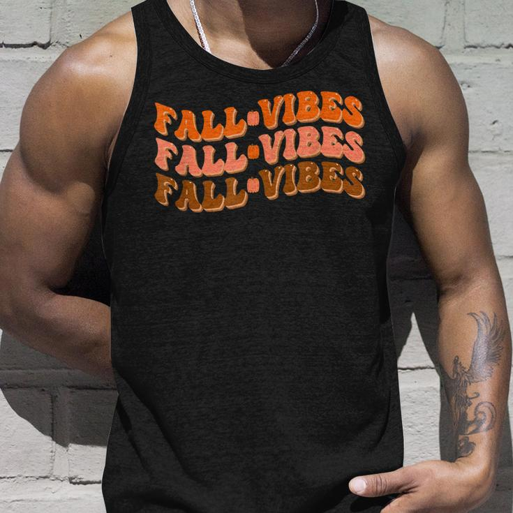Fall Vibes Thanksgiving Retro Groovy Unisex Tank Top Gifts for Him
