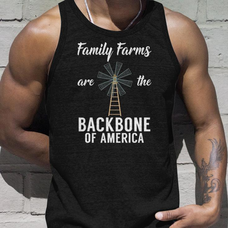 Family Farms Are The Backbone Of America Farm Lover Farming Unisex Tank Top Gifts for Him