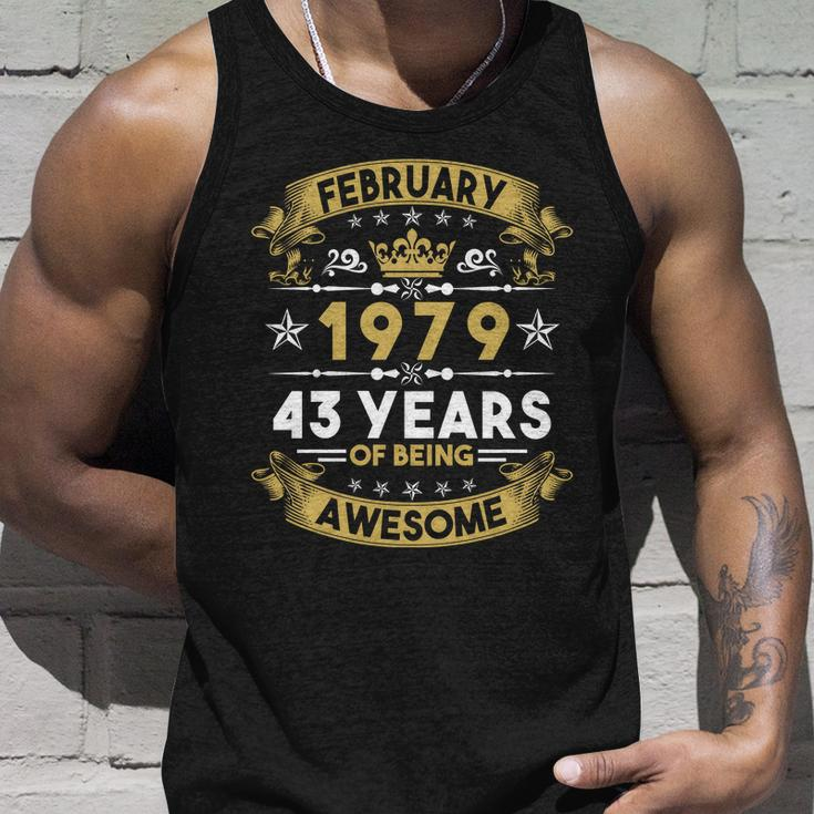 February 1979 43 Years Of Being Awesome Funny 43Rd Birthday Unisex Tank Top Gifts for Him