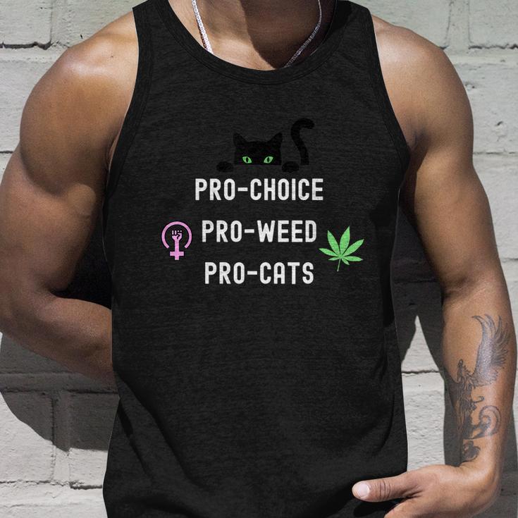 Feminism And 420 Funny Pro Choice Pro Cats Pro Weed Feminist Unisex Tank Top Gifts for Him