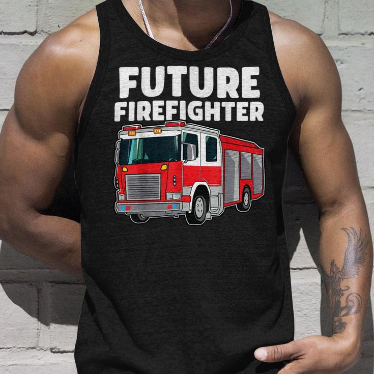Firefighter Future Firefighter Fire Truck Theme Birthday Boy Unisex Tank Top Gifts for Him