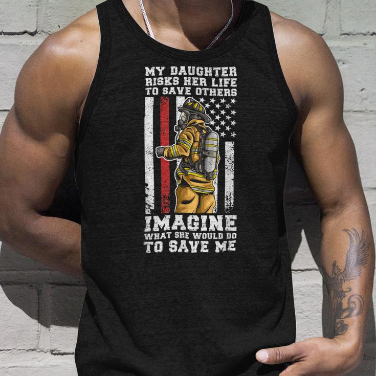 Firefighter Proud Dad Of A Firewoman Father Firefighter Dad V2 Unisex Tank Top Gifts for Him