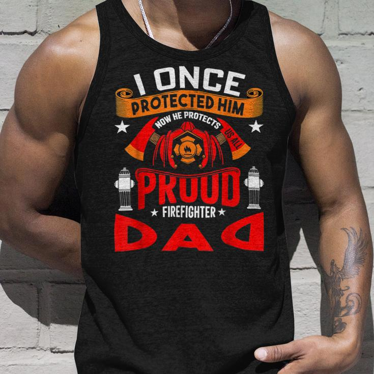 Firefighter Proud Firefighter Dad Unisex Tank Top Gifts for Him