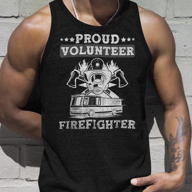 Firefighter Proud Volunteer Firefighter Fire Department Fireman Unisex Tank Top Gifts for Him