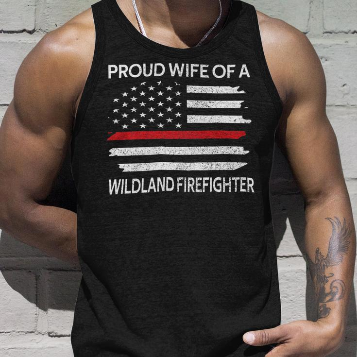 Firefighter Proud Wife Of A Wildland Firefighter Wife Firefighting V2 Unisex Tank Top Gifts for Him