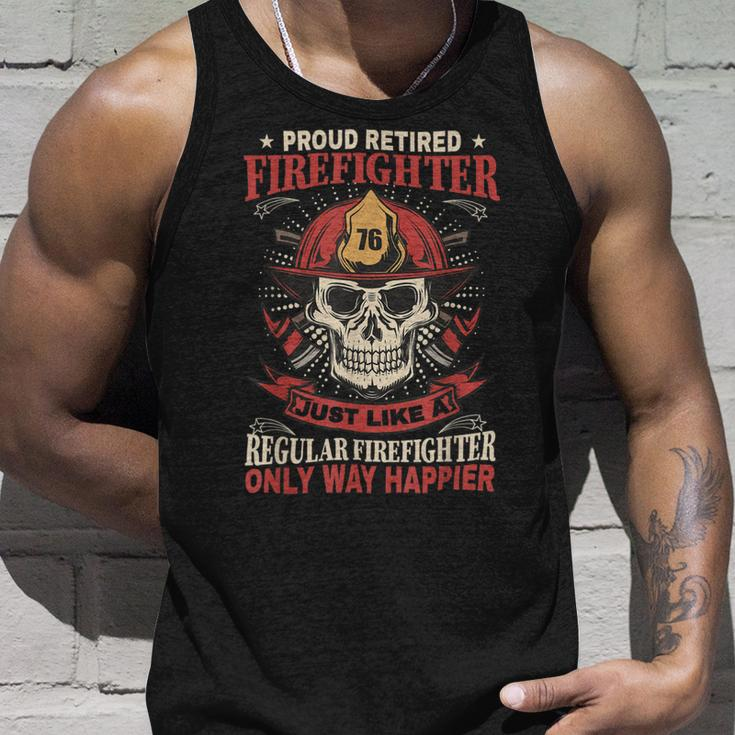 Firefighter Retired Firefighter Fireman Hero Skull Firefighter Unisex Tank Top Gifts for Him